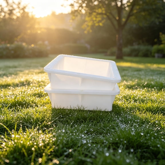 ELAYARD Set of 2 White Plastic Paver Molds for Garden Borders and Stepping Stone Casting