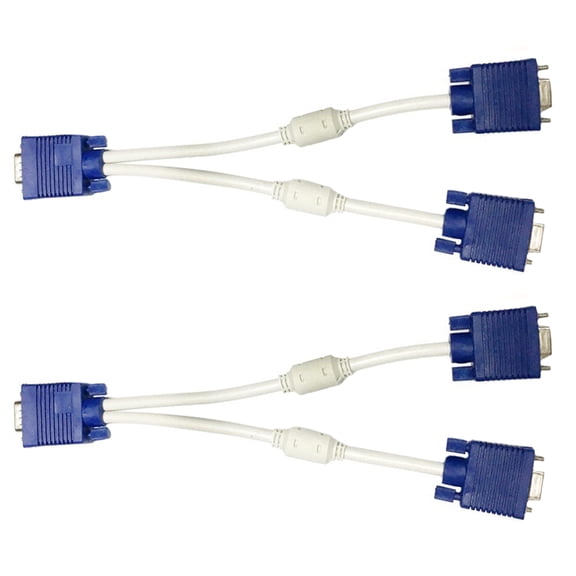 ELAYARD Vga Splitter Adapter, Thickened Cable with Dual Magnetic Ring, 2Pcs