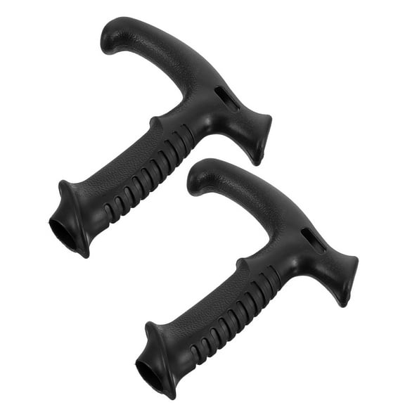 ELAYARD Set of 2 Walking Cane Handles Replacement for Trekking Poles, Comfortable Black Plastic Grip for Outdoor Activities