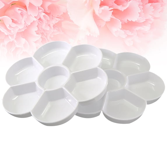 ELAYARD Mixing Palette White Ceramic Plum Blossom Shaped 2Pcs