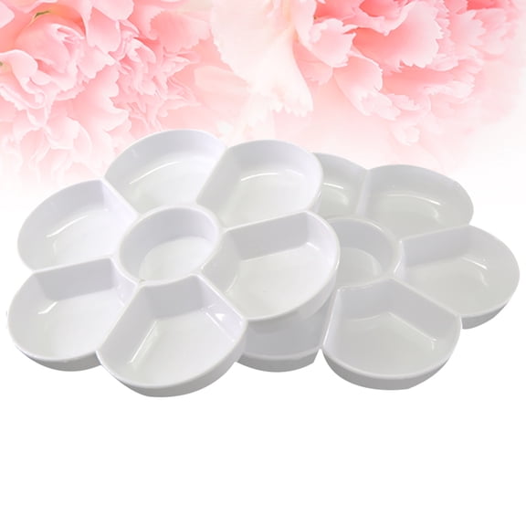 ELAYARD Mixing Palette White Ceramic Plum Blossom Shaped 2Pcs