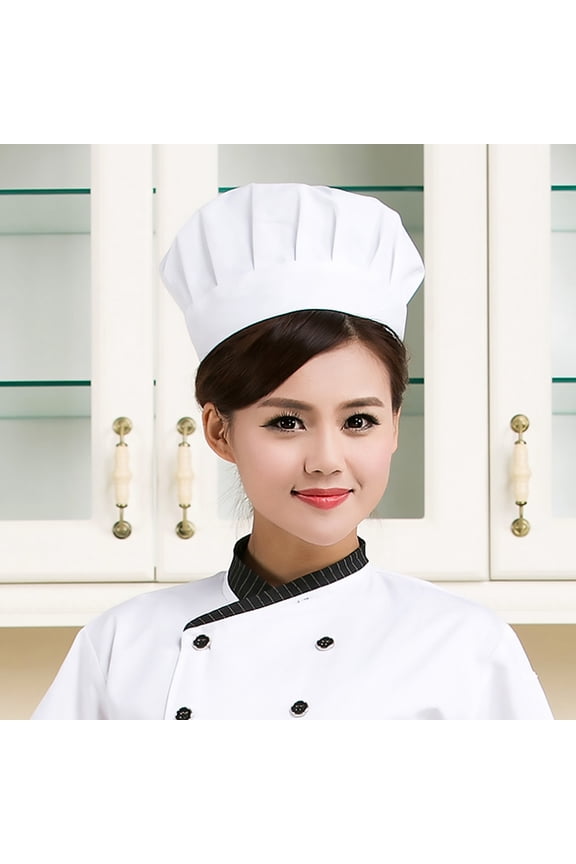 2-Pack White Lightweight Catering Caps, Breathable Work Hats for Kitchen Staff, Food Service & Hospitality Professionals