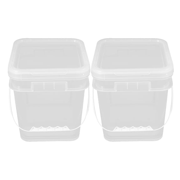 ELAYARD 2Pcs White Paint Storage Buckets Plastic Containers with Ergonomic Handle for DIY Use