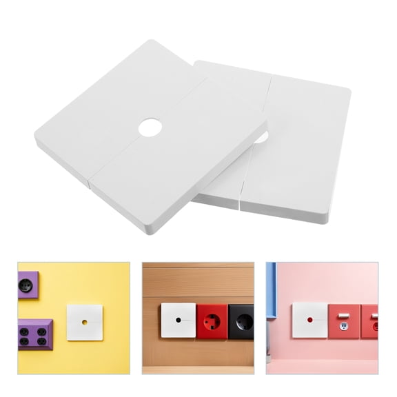 ELAYARD 2Pcs White Plastic Decorative Wall Split Flange Cover for Standard 86 Type Socket Installation
