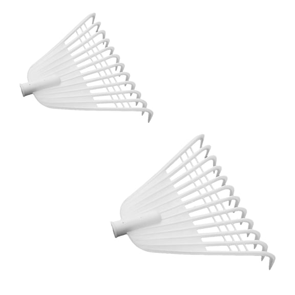 ELAYARD 2Pcs Farm Implement White Plastic Rake for Gardening Soil Mixing and Fertilizer Application