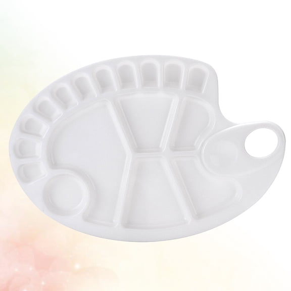 ELAYARD 2Pcs White Plastic Painting Palette for Drawing Art Paint Durable and Practical