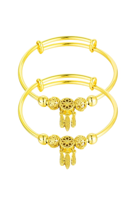 Womens Bracelet Minimalist Zinc Alloy 2Pcs Wrist Jewelry