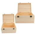 thumbnail image 1 of ELAYARD Large Unfinished Pine Keepsake Box Set, 2 Pieces for Space-Saving Storage, Craft Projects, Organizing & Home Decoration, 1 of 7