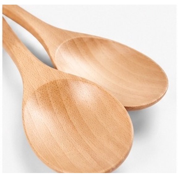 ELAYARD Small Wooden Spoons, Light Brown, High-Grade Material, Safe and Healthy, 2Pcs
