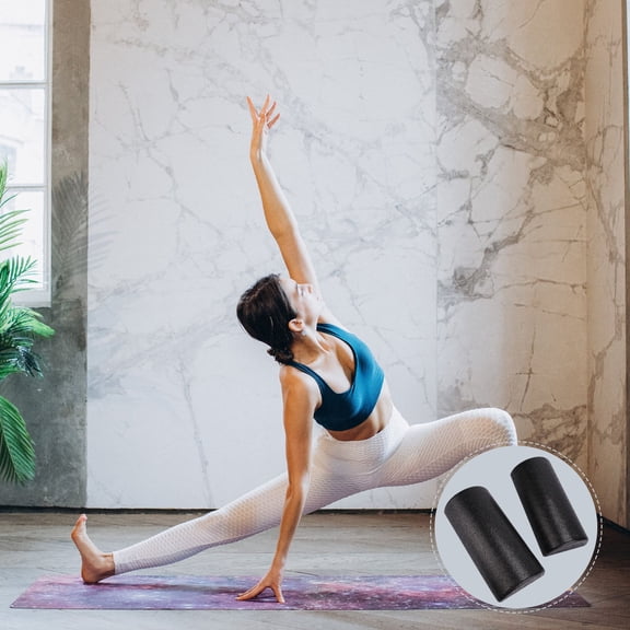 ELAYARD Set of 2 Yoga Massage Rollers Firm Cylinders for Muscle Relief, Balance, and Post Workout Recovery