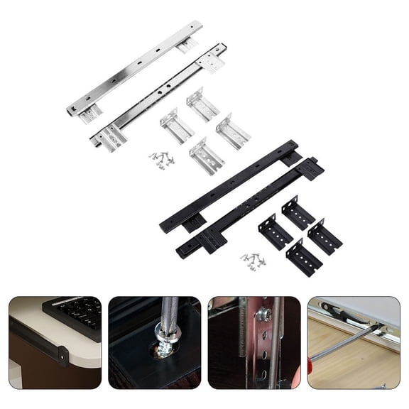 ELAYARD 2Set Assorted Color Drawer Slides with Steel Ball Bearings for Quiet Operation