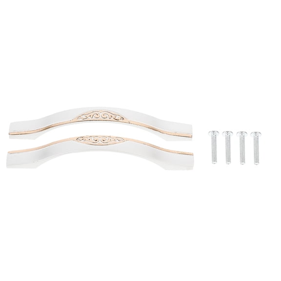 ELAYARD 2Sets White European Style Wardrobe Door Handle Sturdy and Practical for Home