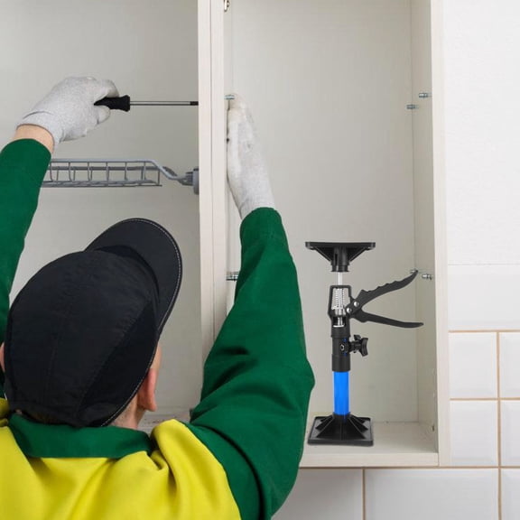 ELAYARD 2Pcs Adjustable Telescopic Support Rods Blue for Cabinet Installation Stable Retractable Sink Support Brackets