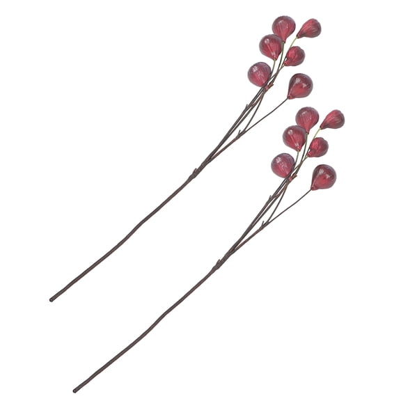 ELAYARD 2pcs Simulate Berry Branches Dark Red Artificial Fig Branches for Educational Tools and Display