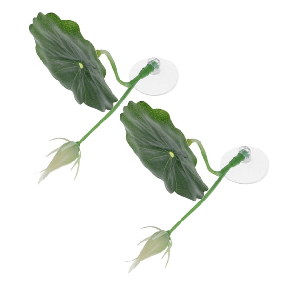 ELAYARD 2pcs Betta Fish Leaf Resting Pad with Suction Cup, Green Abs Lotus