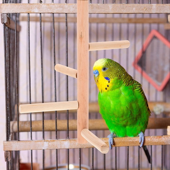 ELAYARD 2Pcs Natural Wood Bird Perch Stand Platform for Parrots Cage and Bird Accessories