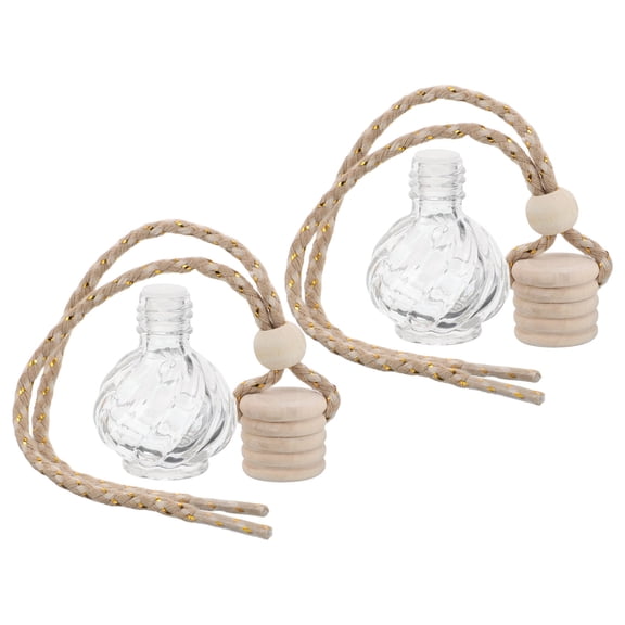 ELAYARD 2pcs Car Essential Oil Hanging Bottle Refillable Glass Diffuser for Home and Office Aromatherapy 9ML Multi Color