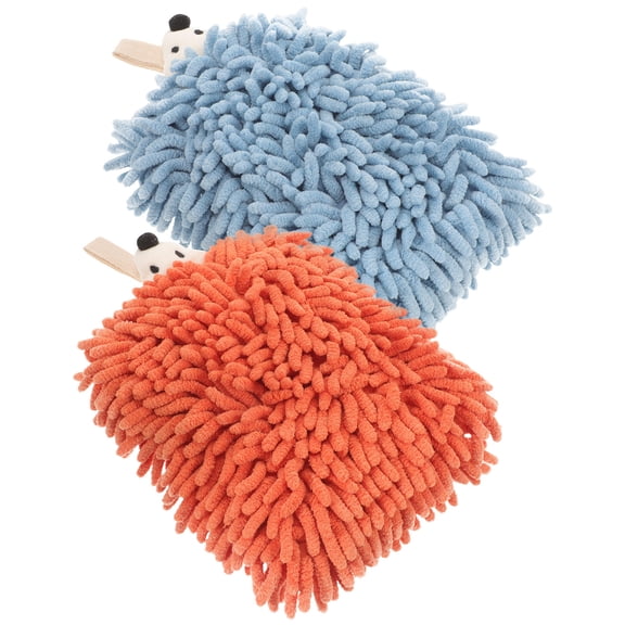 ELAYARD Hanging Chenille Hand Towels Cute Animal Design for Bathroom 2Pcs