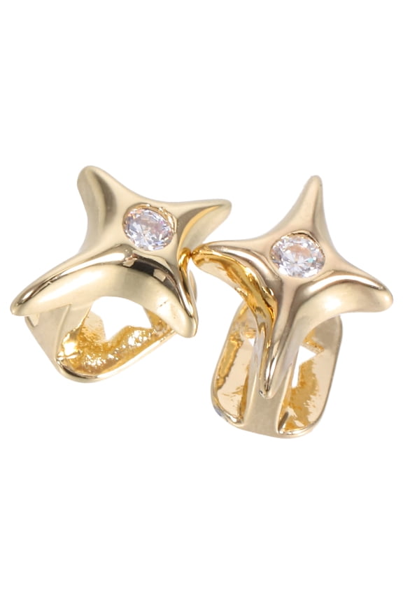 Golden Metal Tooth Grill with Star Design for Rapper Props 2Pcs