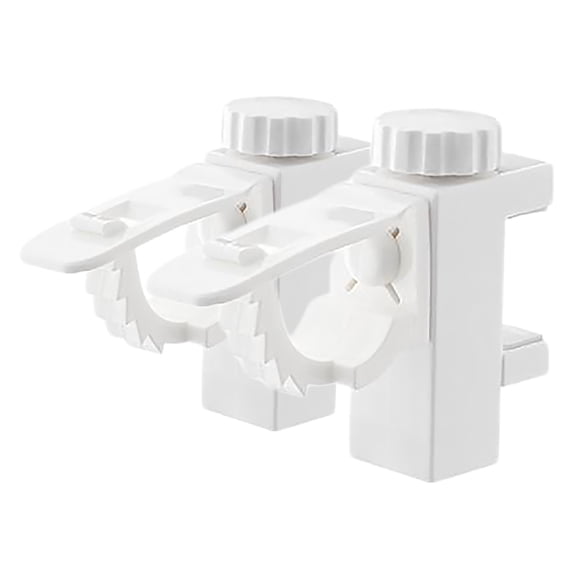 ELAYARD Adjustable Standing Towel Holder and Curtain Rod Bracket for School Use White Plastic 2pcs