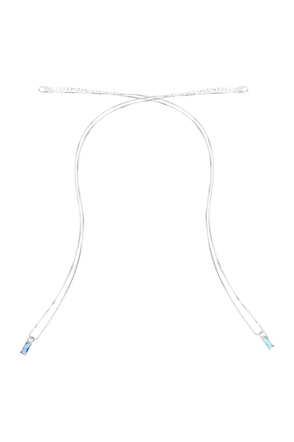 Set of 2 Dainty Cube Stone Necklaces for Women, Stylish Minimalist Collarbone Chains Jewelry