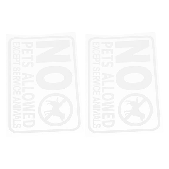 ELAYARD 2Pcs White No Dogs Inside Sign Weatherproof Vinyl Sticker for Store Door