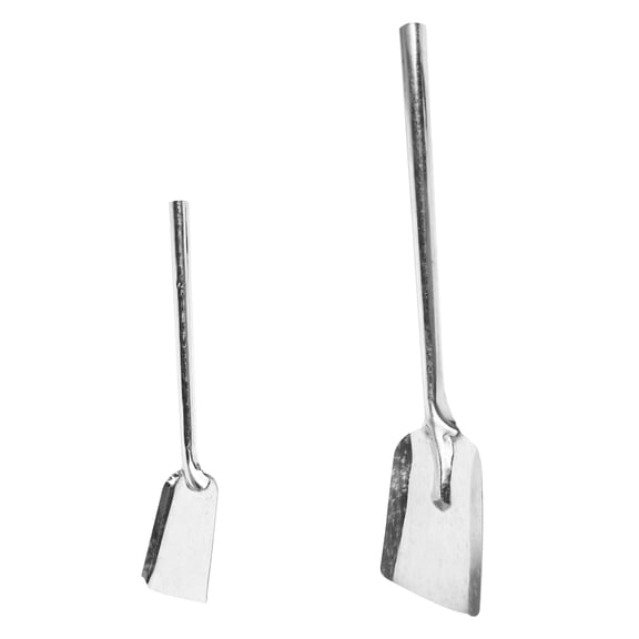 ELAYARD 2pcs Fireplace Shovel for Ash Silver Round Head Shovel for Coal and Ash Handling at Home Use