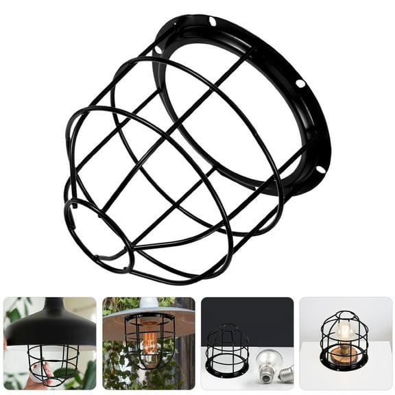 ELAYARD 2Pcs Iron Wire Lampshade Cage with Explosion Proof Guard for Office and Signal Lights