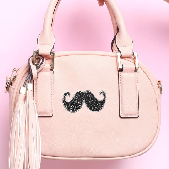 ELAYARD DIY Mustache Patches Black Fabric for Clothes Durable Material 2Pcs