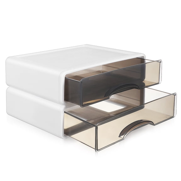 ELAYARD 2Pcs Desktop Drawer Cabinet Plastic Organizer for Makeup Office and Sundries Storage
