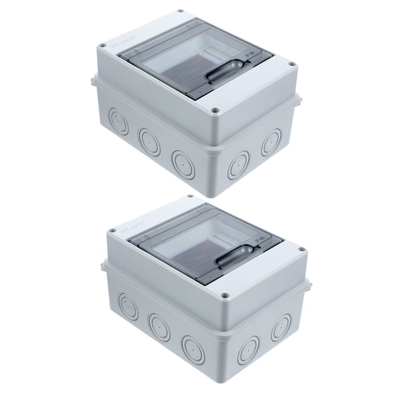 ELAYARD 2-Pack White Weatherproof Electrical Distribution Box with Protective Breaker Panel for Safe Circuit Management