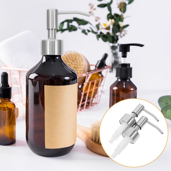 ELAYARD 2-Pack Universal Stainless Steel Lotion Dispensing Pumps for Bottles, Refillable Soap and Cream Pump