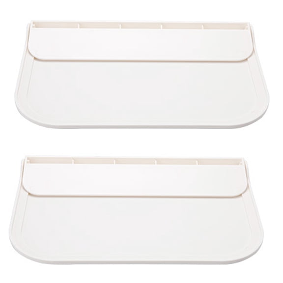 ELAYARD 2Pcs Stylish Foldable Plastic Wall Shelf White Adhesive No Screw