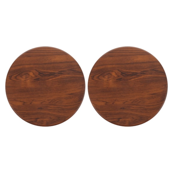 ELAYARD 2pcs Solid Wood Stool Replacement Seat Brown Simple Repair Part
