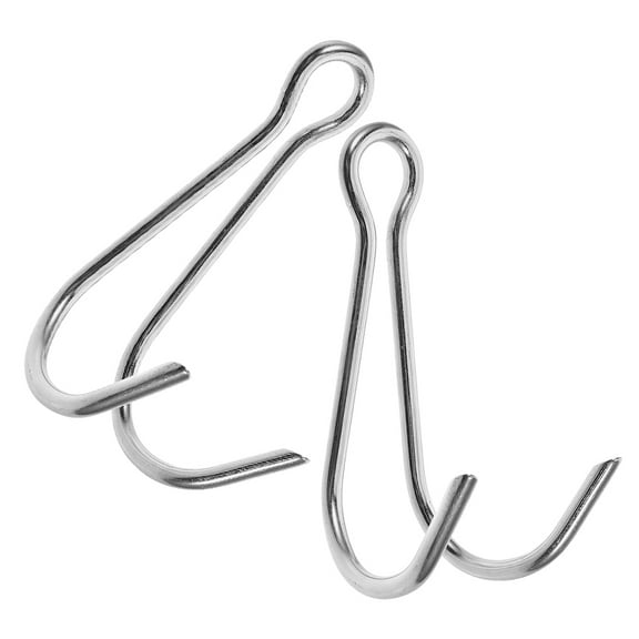 ELAYARD 2Pcs Portable Stainless Steel Double Hook for Diving Scuba Gear Reliable Silver Hook
