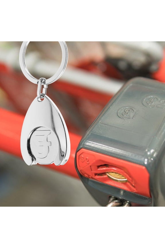 2pcs Token Keyring Metal Shopping Cart Token for Family and Friends