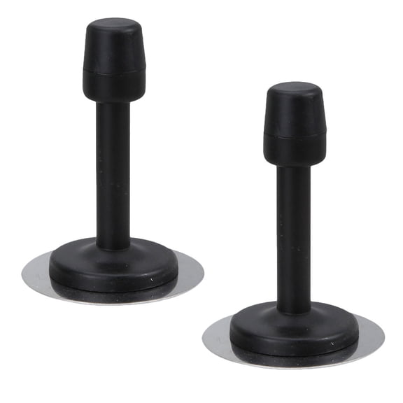 ELAYARD Premium Door Support Set, Black Stainless Steel and Rubber, 2-Piece Door Stopper for Home and Office