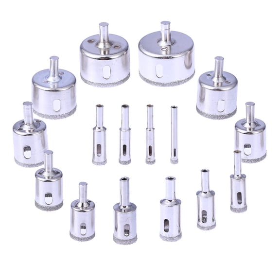 ELAYARD Drill Bits Set for Glass and Tile with Premium Alloy Silver Construction for Durable Drill Use