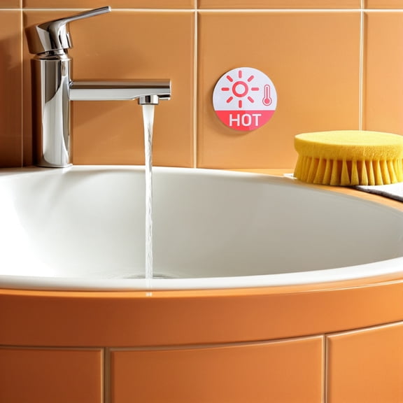 ELAYARD 30Pair Bathroom Water Temperature Indicator Labels Hot Cold Stickers for Faucets