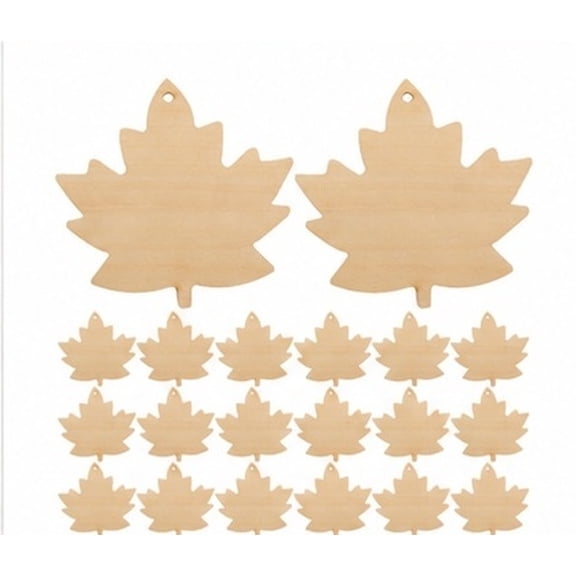 ELAYARD Wood Maple Leaf Cutouts DIY Craft Pieces 30pcs Blank Unfinished