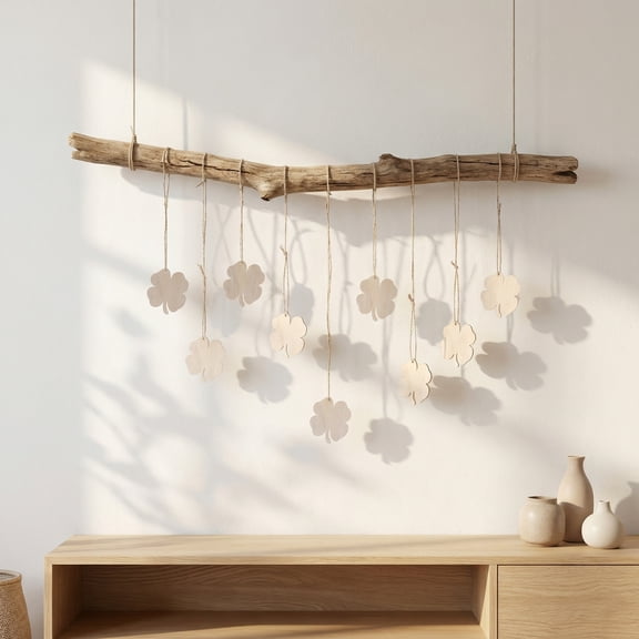 ELAYARD Wooden Four Leaf Cutouts Light Yellow Unfinished Craft Wood for Decor
