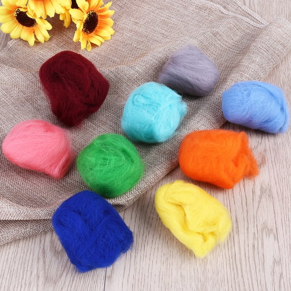 ELAYARD 36 Colors Wool Felting Fleece for Needle Felting Crafts with Reusable Storage Pouches