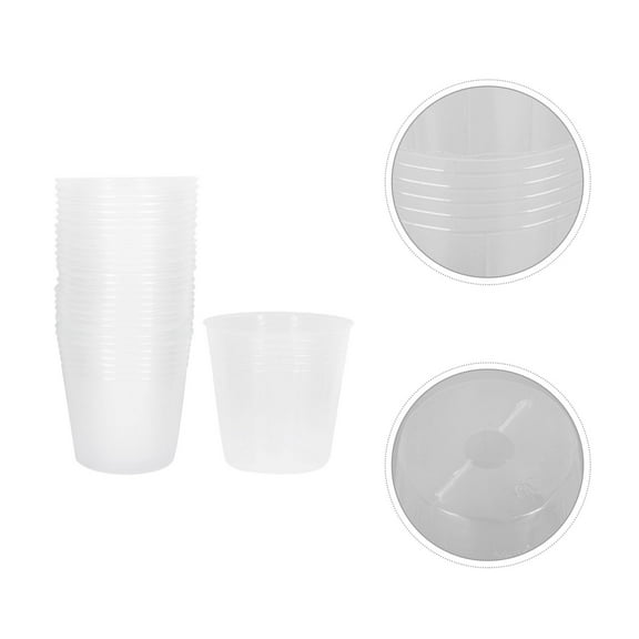 ELAYARD 36Pcs Square Plastic Nursery Pots for Hydroponics and Gardening Transparent