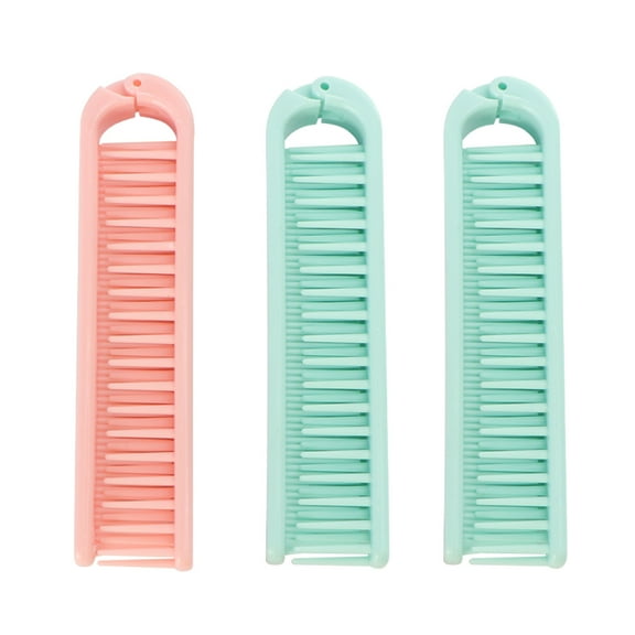 ELAYARD Set of 3 Double Tooth Foldable Hair Combs, Durable Unbreakable PP Material, Perfect for Travel and Daily Use