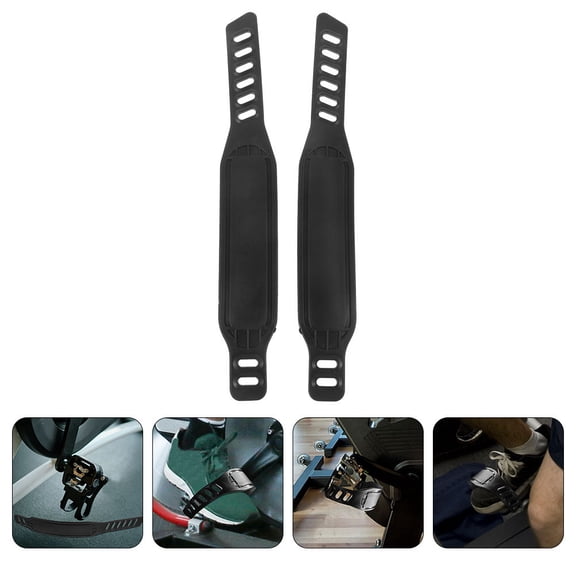 ELAYARD 3 Pairs Universal Black Exercise Bike Pedal Straps for Adults, Adjustable Fitness Replacement Accessories