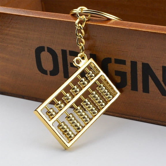 ELAYARD 3-Pack Abacus Keychain Holders for Bags and Backpacks, Stylish Golden Decorative Key Holder Accessories