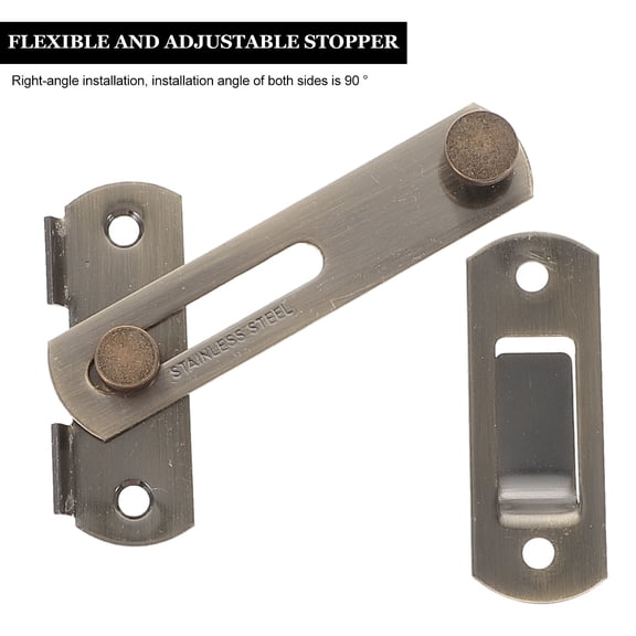 ELAYARD 3Pcs Door Hook Lock 90 Degree Door Latch Stainless Steel Material Adjustable Installation