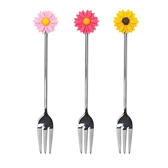 ELAYARD Set of 3 Coffee Stirring Forks in Assorted Colors for Home, Office, and Banquet Use