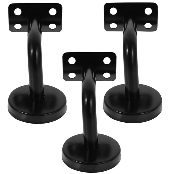ELAYARD 3Pcs Elegant Black Stainless Steel Bannister Support Brackets for Office Villa Use