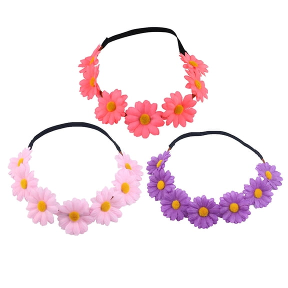 ELAYARD 3Pcs Fashion Headwear Simulation Daisy Hair Accessories Assorted Color Elegant Design